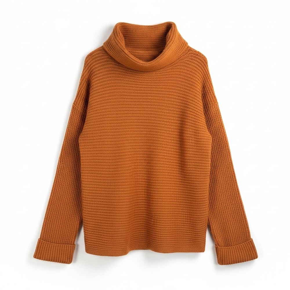 Pilcro Cowl Neck chunky Sweater M burnt Orange Oversized money